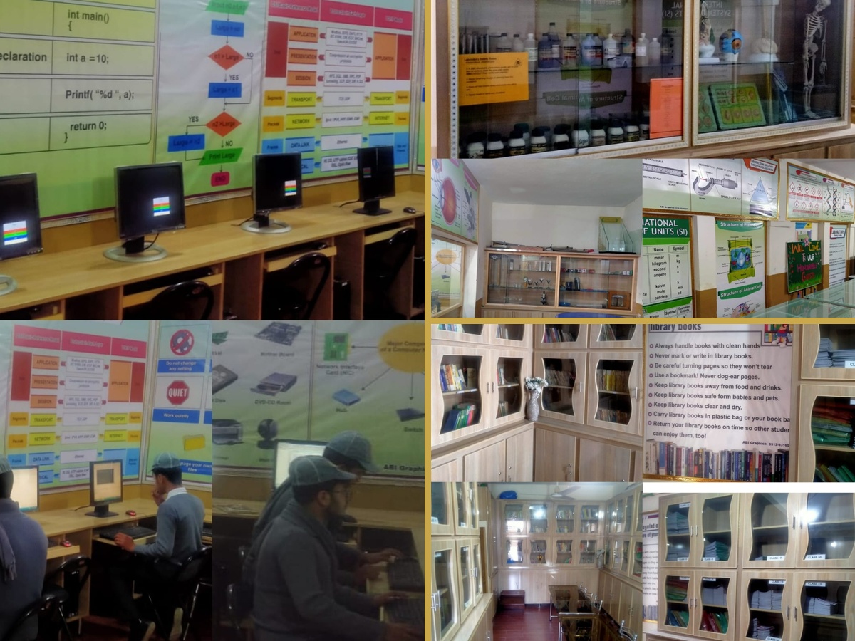 Computer Laboratory, Science Laboratory, and Library facilities at Ashraf Islamia Model Public Secondary School